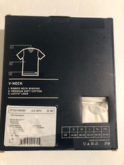 Levi’s 3 Pack V-Neck T-Shirts Medium White Premium Cotton Blend Tag-Free Levis