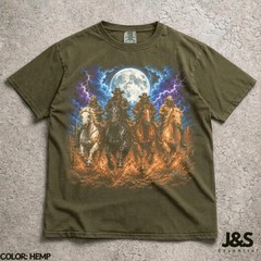 Cowboy Horse Vintage Graphic Comfort Tee Western Rodeo Animal Soft Casual