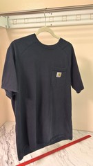 Carhartt Force Relaxed Fit Navy Crew Neck Pocket T-Shirt Mens Size L