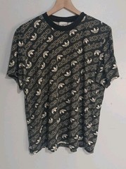 Adidas T-Shirt Mens Sz L Black Short Sleeve Logo Stretch Breathable Tee (N13)