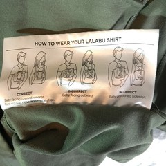 LALABU Dad Shirt Mens Size Large Green Baby Carrier Soothing Kangaroo Pocket