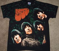 VINTAGE 90’s THE BEATLES RUBBER SOUL HANES ALL OVER PRINT AOP ROCK SHIRT L