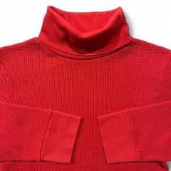 VTG Snowdrift Thermal Men’s M Red Polycotton Turtleneck Waffle-Knit Long-Sleeve