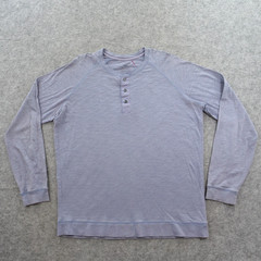 Vince Shirt Mens Extra Large Blue Henley Long Sleeve Lightweight Button