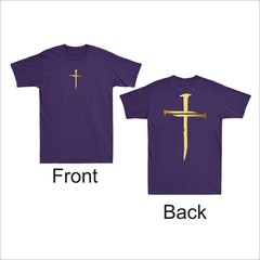 2 Sided Christian Religious Jesus Three Nails Cross Print Men’s T-Shirt S24
