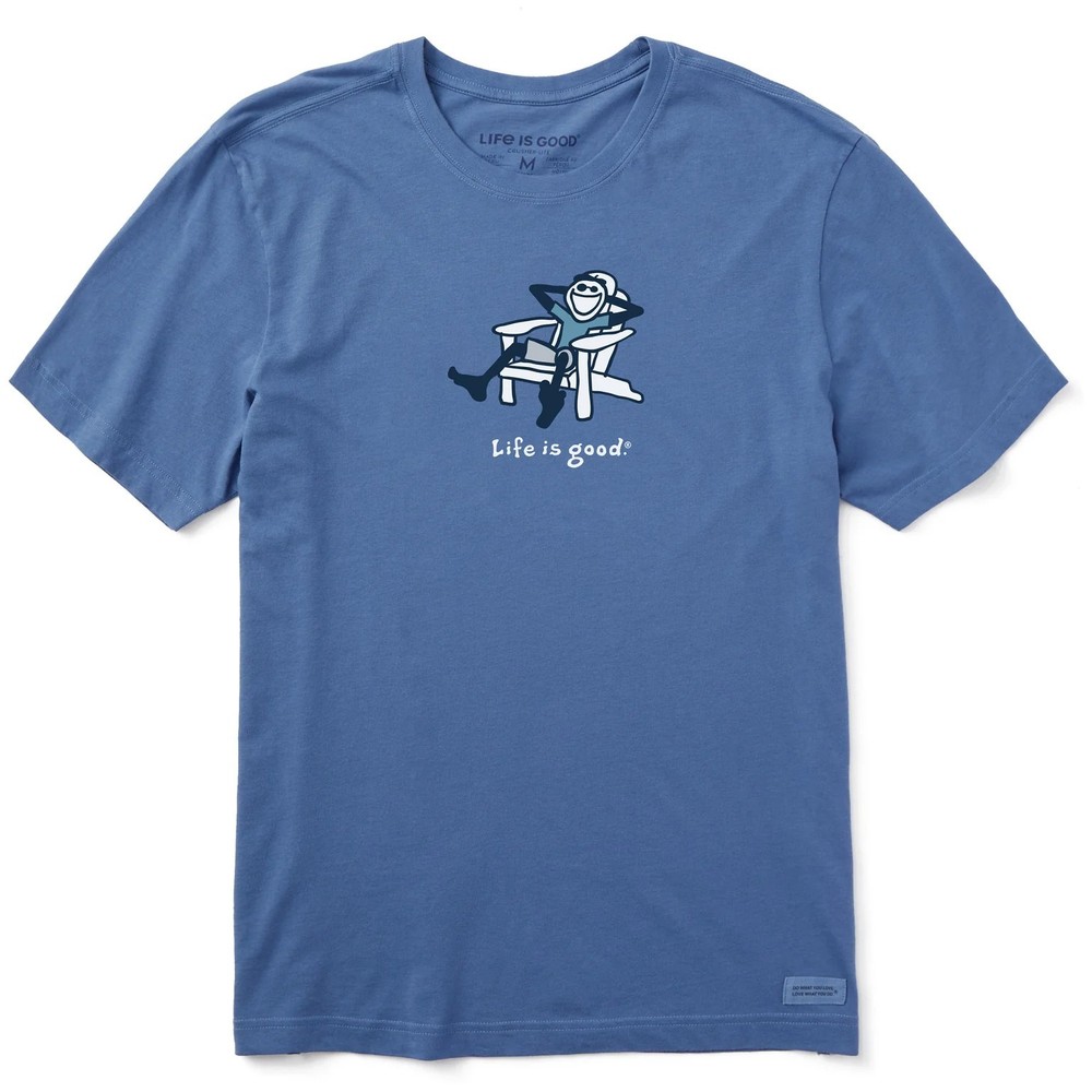 Life is Good. Men’s Adirondack Jake Chill Short Sleeve Crusher Tee, Vintage Blue
