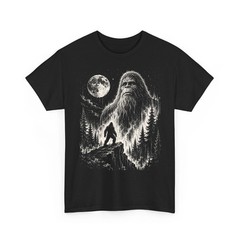 Bigfoot Sasquatch Graphic Tee Cryptid Big Foot Moon Nature Retro Unisex T-Shirt