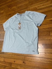 Eddie Bauer Shirt Mens 2XL Blue Fog Short Sleeve Performance 3 Button Henley NWT