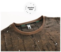 Men Luxury Fashion Trend Butterfly Ripped Hole Casual Summer Streetwear T-Shirt