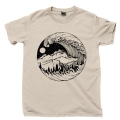 Power Of Nature T Shirt Oceans River Mountains Forest Sun Moon Stars Artwork Tee