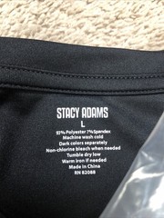 Stacy Adams Men Shirt LARGE Black Logo Short Sleeve Crew Neck NWT