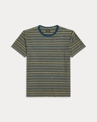 RRL By Ralph Lauren Indigo Striped Jacquard T-ShirtCream/Multi Size XXL