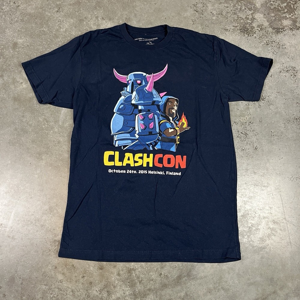 ClashCon 2015 T Shirt Mens Medium Blue Jinx Video Games Preowned
