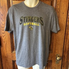 District Made Gray Stingers Softball Graphic Hornet Bumble Bee T-Shirt Mens M