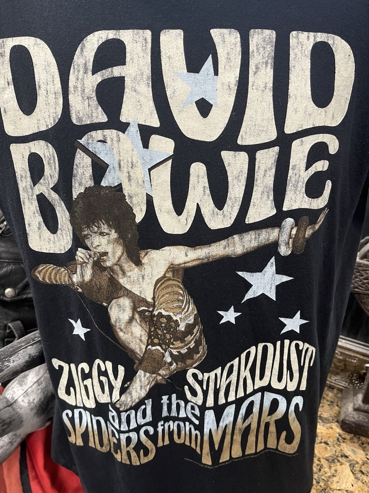 David Bowie Ziggy Stardust And the Spiders From Mars Black T-Shirt Medium