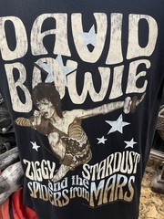 David Bowie Ziggy Stardust And the Spiders From Mars Black T-Shirt Medium
