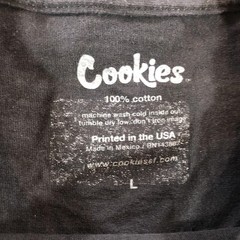 Cookies Marijuana Shirt Mens Large Black Streetwear Bold Graphic Tee 100% Cotton