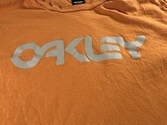 Vintage Oakley Shirt Mens Medium Orange Y2K Original Spellout Logo