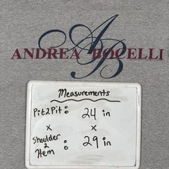 Vintage 1998 Andrea Bocelli Opera Tour of the Americas T-Shirt Gray XL