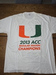 University Miami Hurricanes Basketball 2013 ACC Regular Season Champs Tshirt XL