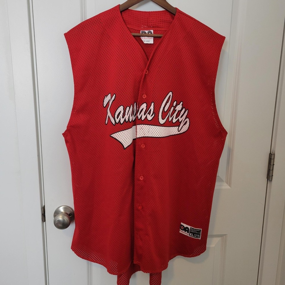 Vintage Don Alleson Athletic Mens XL Kansas City Jersey Shirt V Neck Made in USA