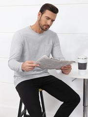 Men’s Crew Neck Shirt Long Sleeve Cotton Soft Comfort Lightweight Casual T-Shirt