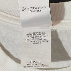 Walt Disney World 25 Mens White Shirt Smal Mickey Goofy Aladin Simba USA Made