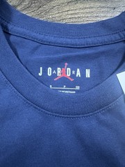 Nike Air Jordan Stretch Jumpman Logo Blue Crew T-Shirt Men Small HJ2358-410