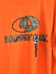 Mossy Oak Shirt Men’s XL Bright Orange Camo Logo Short Sleeve NWOT