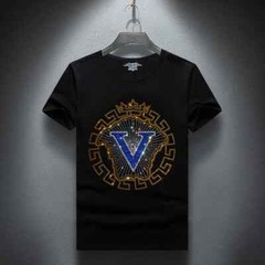 New Fashion Trend Rhinestone Summer Short Sleeve Luxury Men Streetwear T-Shirt