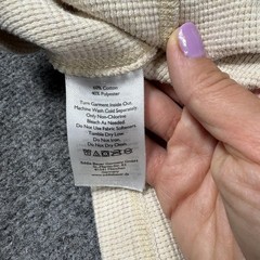Eddie Bauer Henley Shirt Mens XL Beige Long Sleeve Waffle Knit Thermal Tagless