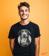 Custom Pet Portrait Comfort Tee Personalized Dog Cat Photo Shirt Gift