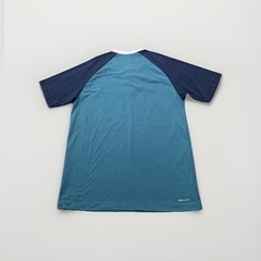 Nike SB Men’s Large Henley T Shirt Teal Blue Raglan 3 Button Skate Dri- Fit Logo