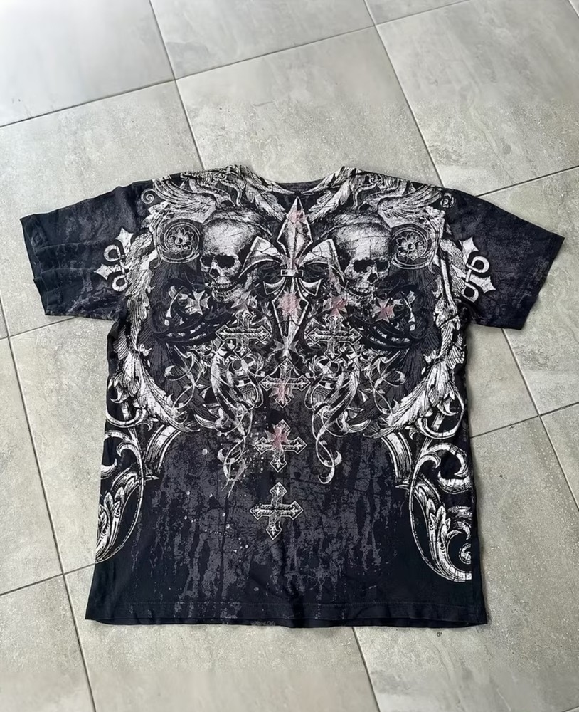 Men’s L T-Shirt Y2K Printed American Style Trendy Street Hip Hop Retro Loose Fit