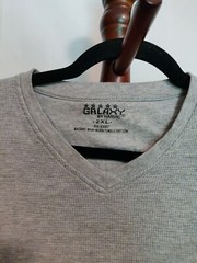 Galaxy by Harvic Men’s thermal tee shirt size 2XL gray color LS v-neck EUC