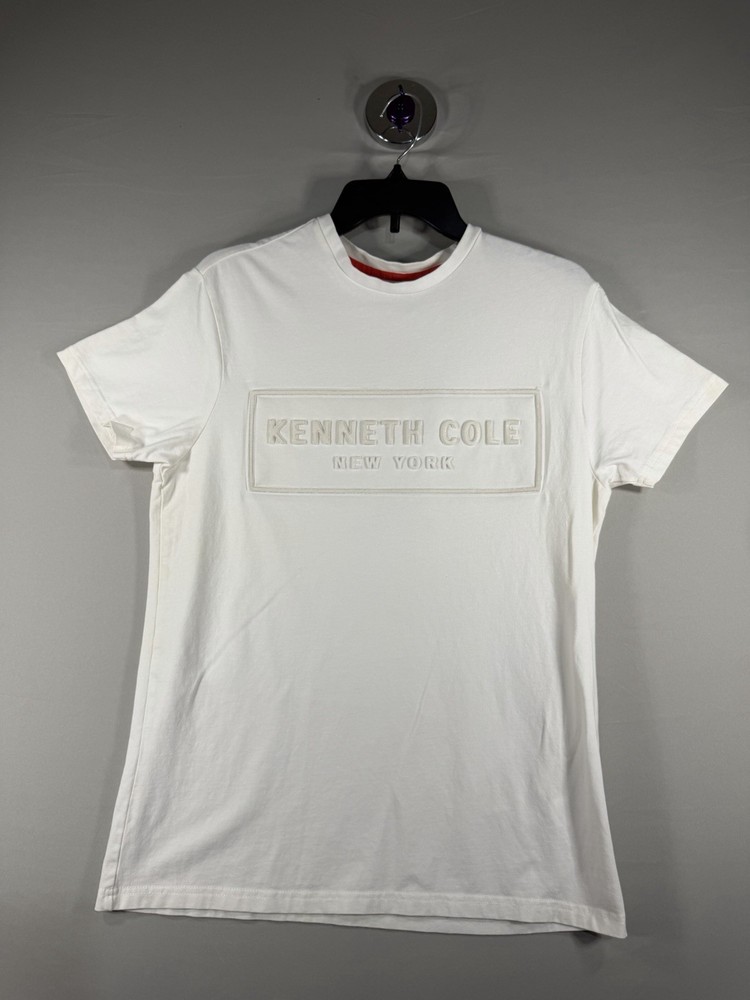 Kenneth Cole T Shirt SM White Crew Neck Short Sleeve Slim Fit Soft Tee
