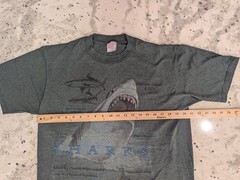 VTG Y2K Made in USA Shark Mens L T-Shirt Hunter Green 90s Animals Nature Ocean