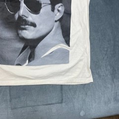 Freddie Mercury British Singer T Shirt Mens Large White Graphic Cotton Crew Neck
