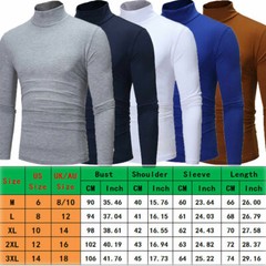Hot Long Sleeve Thermal High Collar Turtle Neck Skivvy Men’s Sweater Stretch