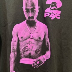 2Pac Black and Purple Pink Graphic T-Shirt NWOT Size M