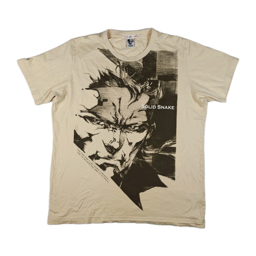 Uniqlo Metal Gear Solid 25th Anniversary Solid Snake Beige Graphic Tee Size L
