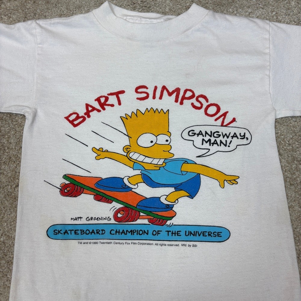 Retro Bart Simpson skateboard Unisex Tee Gift For Fan S-5XL
