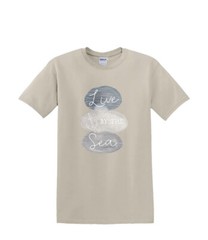 T-shirt small to 3xL – LIVE by the SEA sealife beach nautical fun- adult