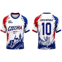 Generic T-Shirts Czech Republic Inspired Football Shirts Polyester Quick Dry