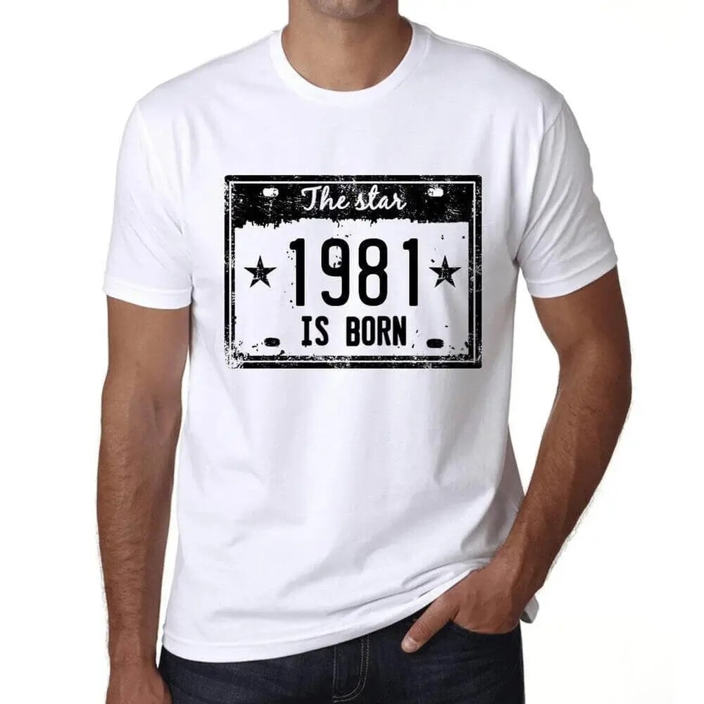 Men’s Graphic T-Shirt The Star Is Born in 1981 43rd Birthday Anniversary 43 Year
