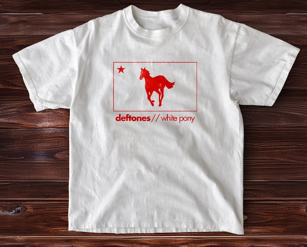 HOT! Deftones White Pony Graphic Tee White Cotton T-shirt
