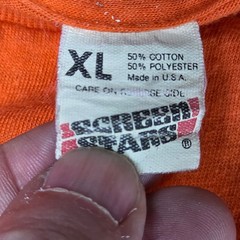 SCREEN STARS T-Shirt Men’s XL Orange 1986 Parachuting Crew Neck Surftran