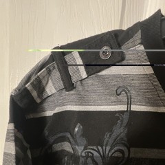 Denim & Rivers T-Shirt Black Gray Striped Men’s V-Neck Pocket Short Sleeve M