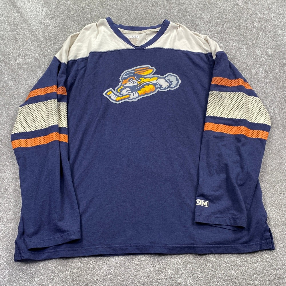 CCM Hockey Jersey Shirt Mens XL Navy Greenville Swamp Rabbit Striped