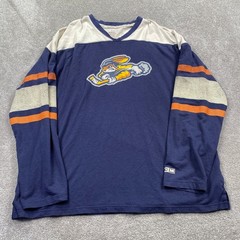 CCM Hockey Jersey Shirt Mens XL Navy Greenville Swamp Rabbit Striped